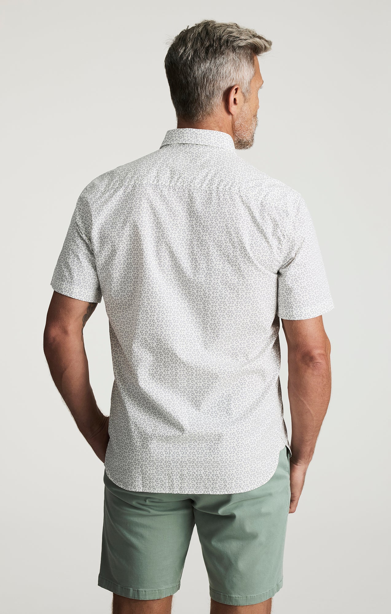 Luxe Twill Printed Shirt In Vintage Indigo