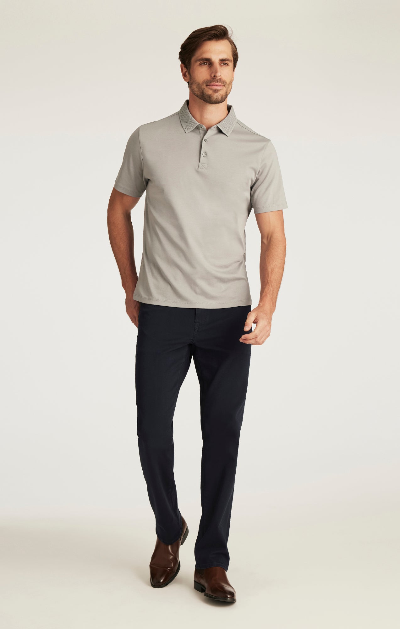 Charisma Relaxed Straight Pants in Dark Navy Cloud Luxe