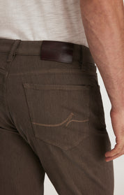 Charisma Relaxed Straight Pants in Coffee Diagonal