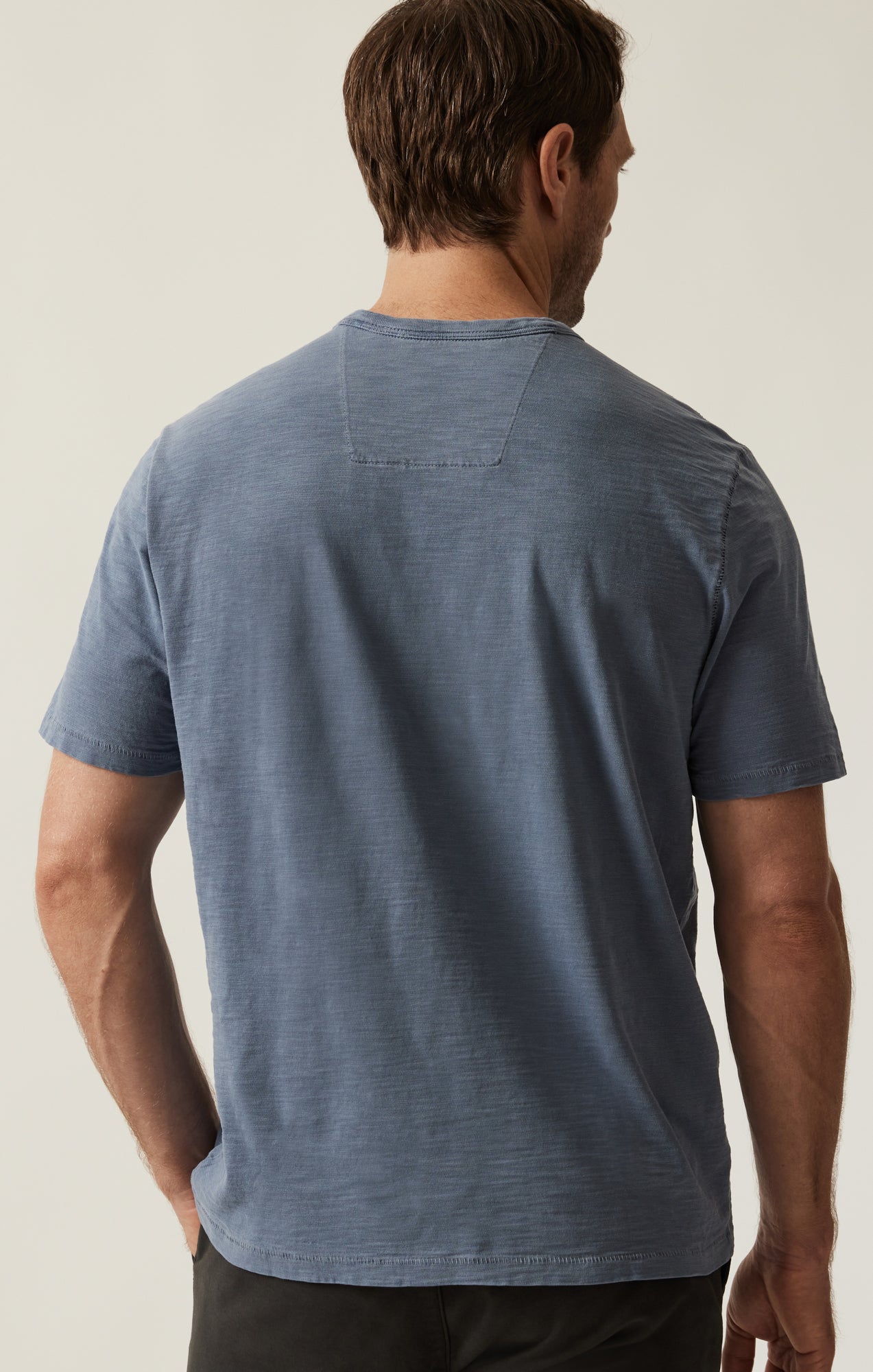 Slub Crew Neck T-Shirt in Vintage Blue