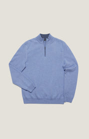 Cashmere Quarter Zip Sweater In Skipper Blue