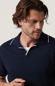 Polo Sweater in Navy