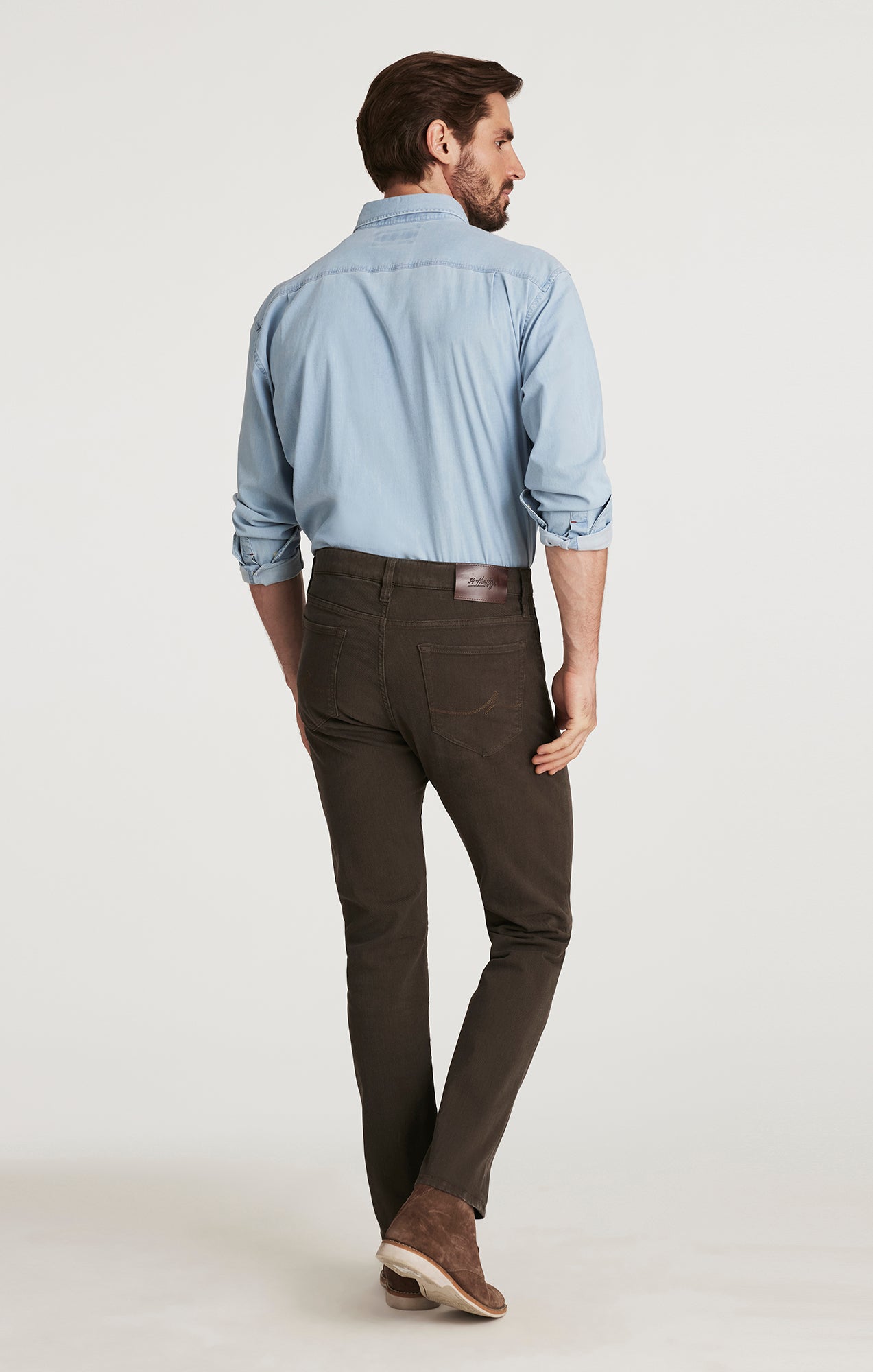 Courage Straight Leg Pants in Brown Diagonal