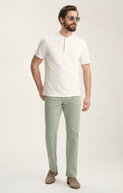 Charisma Relaxed Straight Pants In Iceberg Green Twill
