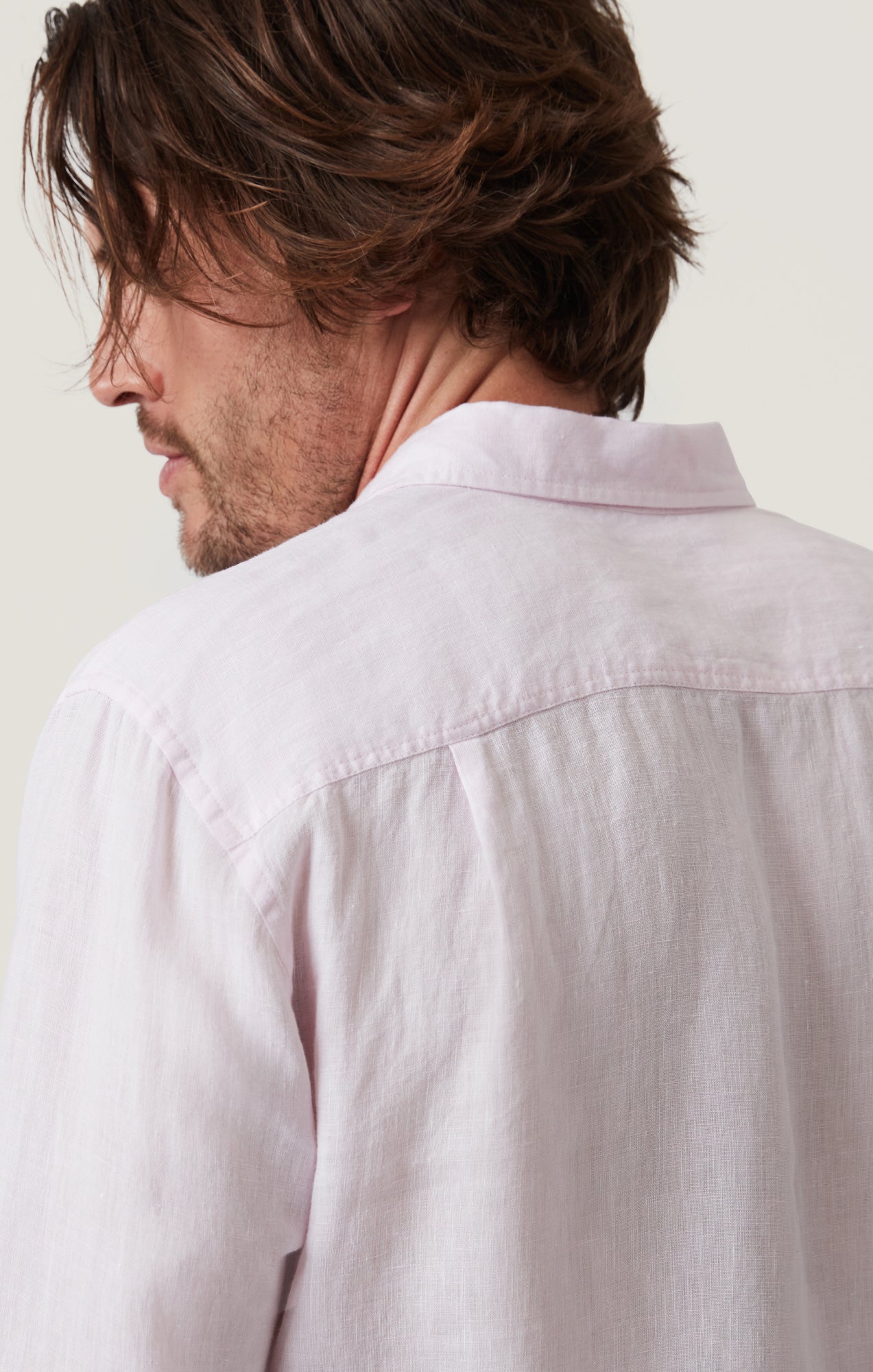 34 Heritage Men's Linen Chambray Shirt in Pink