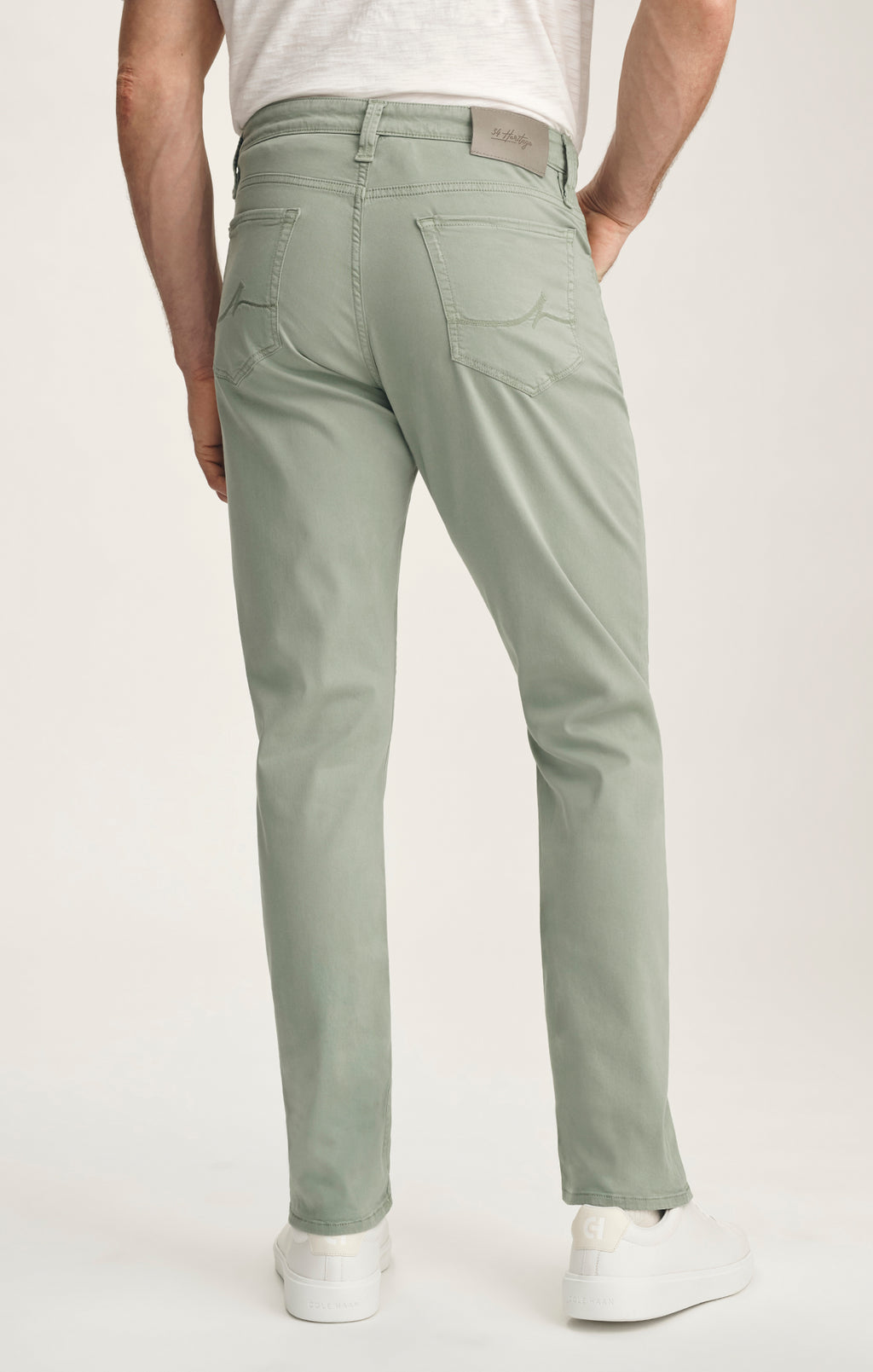Courage Straight Leg Pants In Iceberg Green Twill