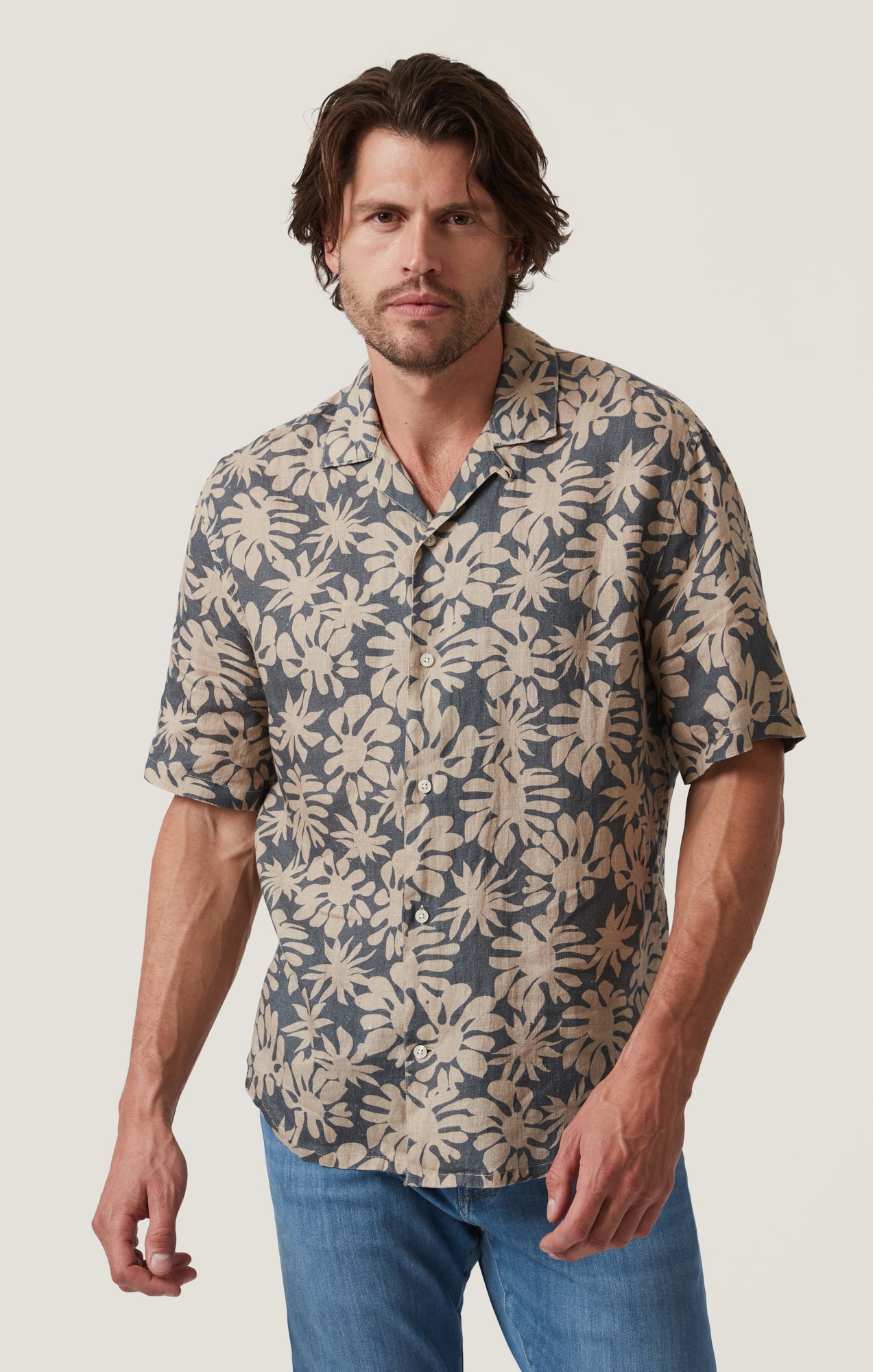 Bloom Linen Short Sleeve Shirt in Twine