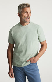 Slub Crew Neck T-Shirt In Iceberg Green