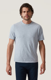 Slub Crew Neck T-Shirt in Blue Fog