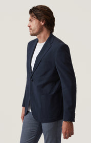 Matteo Seersucker Blazer in Navy