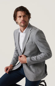 Matteo Pique Blazer in Grey Melange