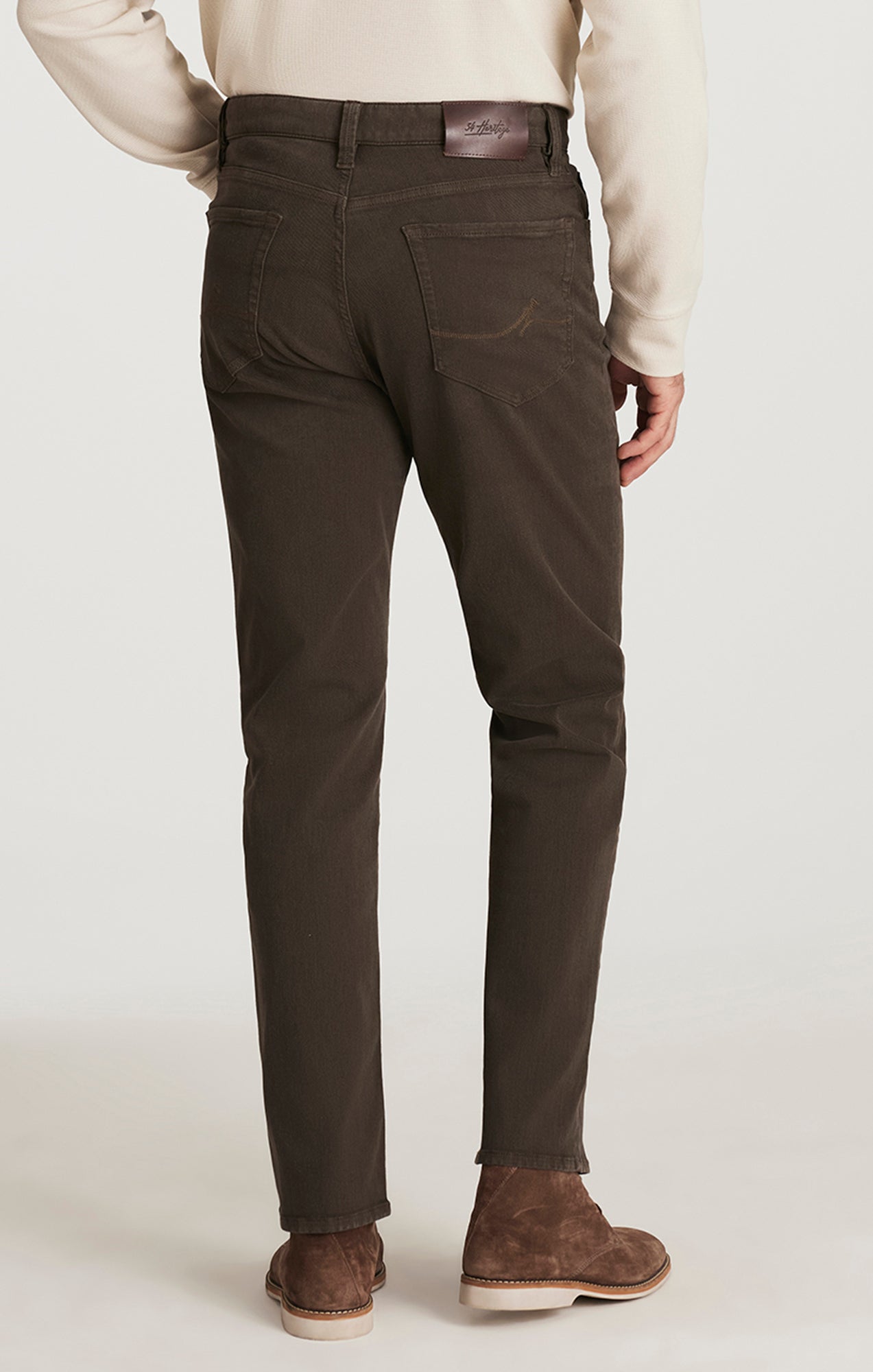 Charisma Relaxed Straight Pants in Brown Diagonal