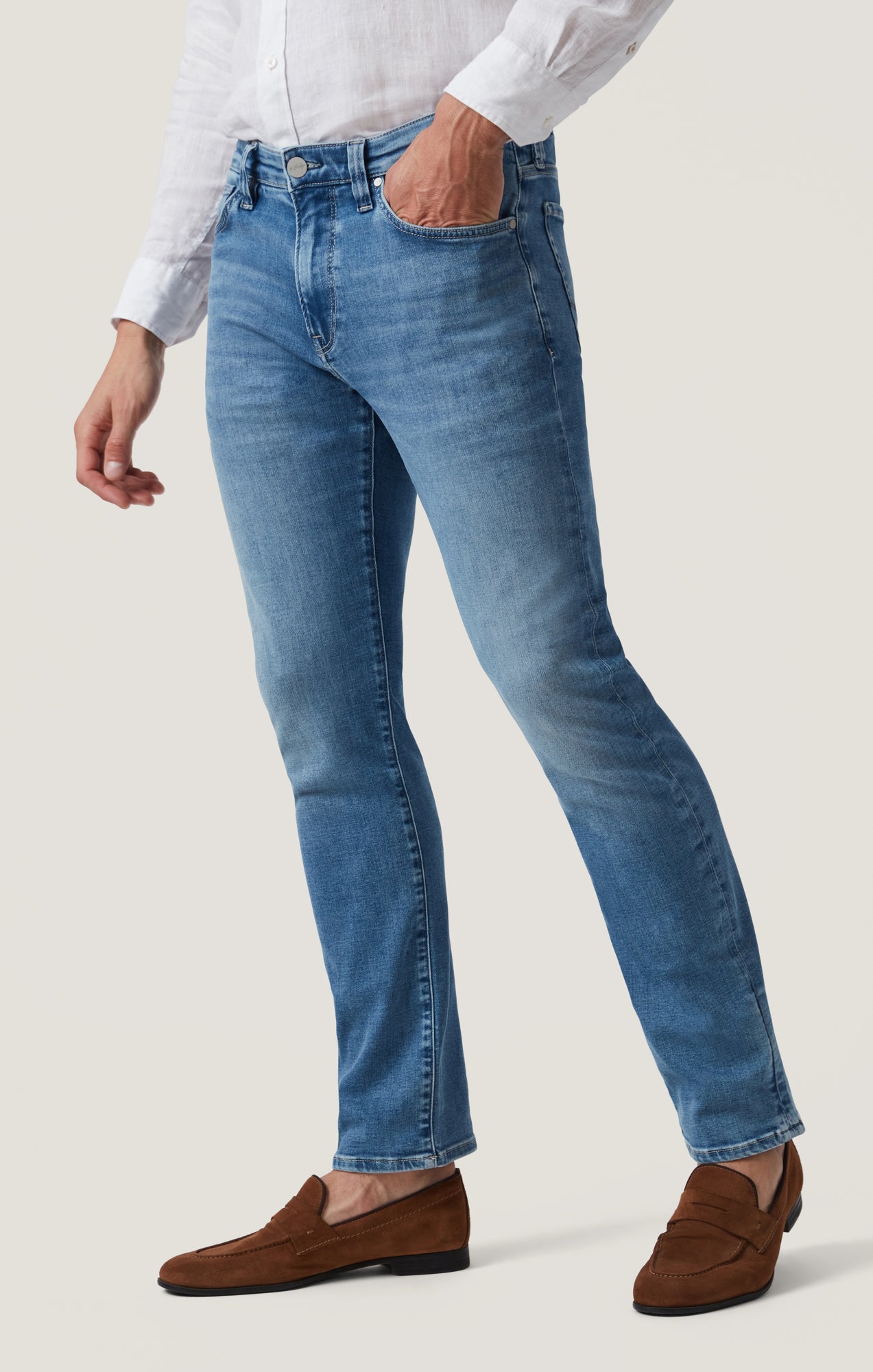 Charisma Relaxed Straight Jeans in Mid Brushed Organic Ultra