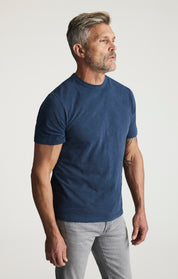 Slub Crew Neck T-shirt In Vintage Indigo
