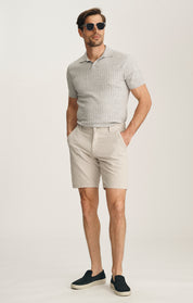 Arizona Slim Shorts In Stone Seersucker