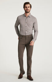 Courage Straight Leg Pants in Coffee Diagonal