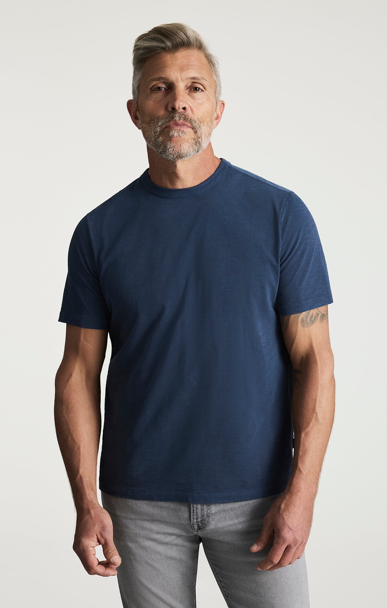 Slub Crew Neck T-shirt In Vintage Indigo