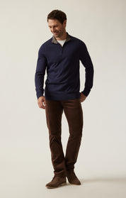 Quarter Zip Sweater In Navy