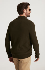 Cashmere Quarter Zip Sweater In Khaki