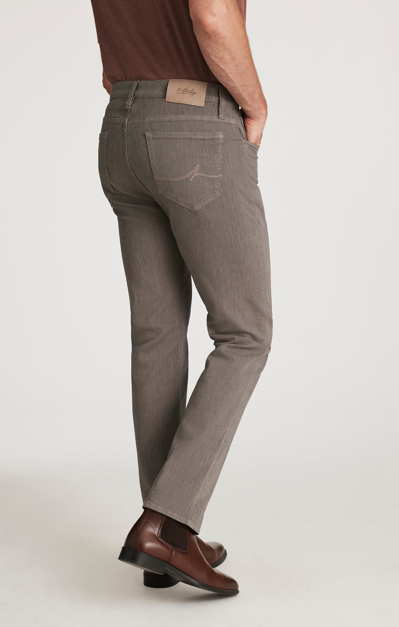 Courage Straight Leg Pants in Dove Grey Diagonal