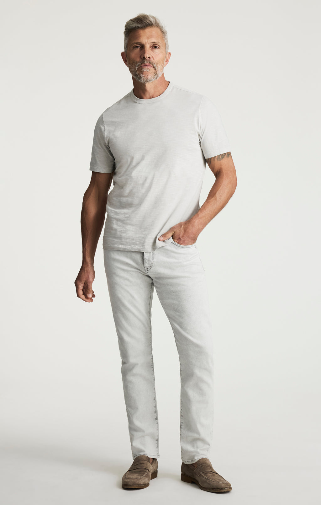 Slub Crew Neck T-shirt In Glacier Grey