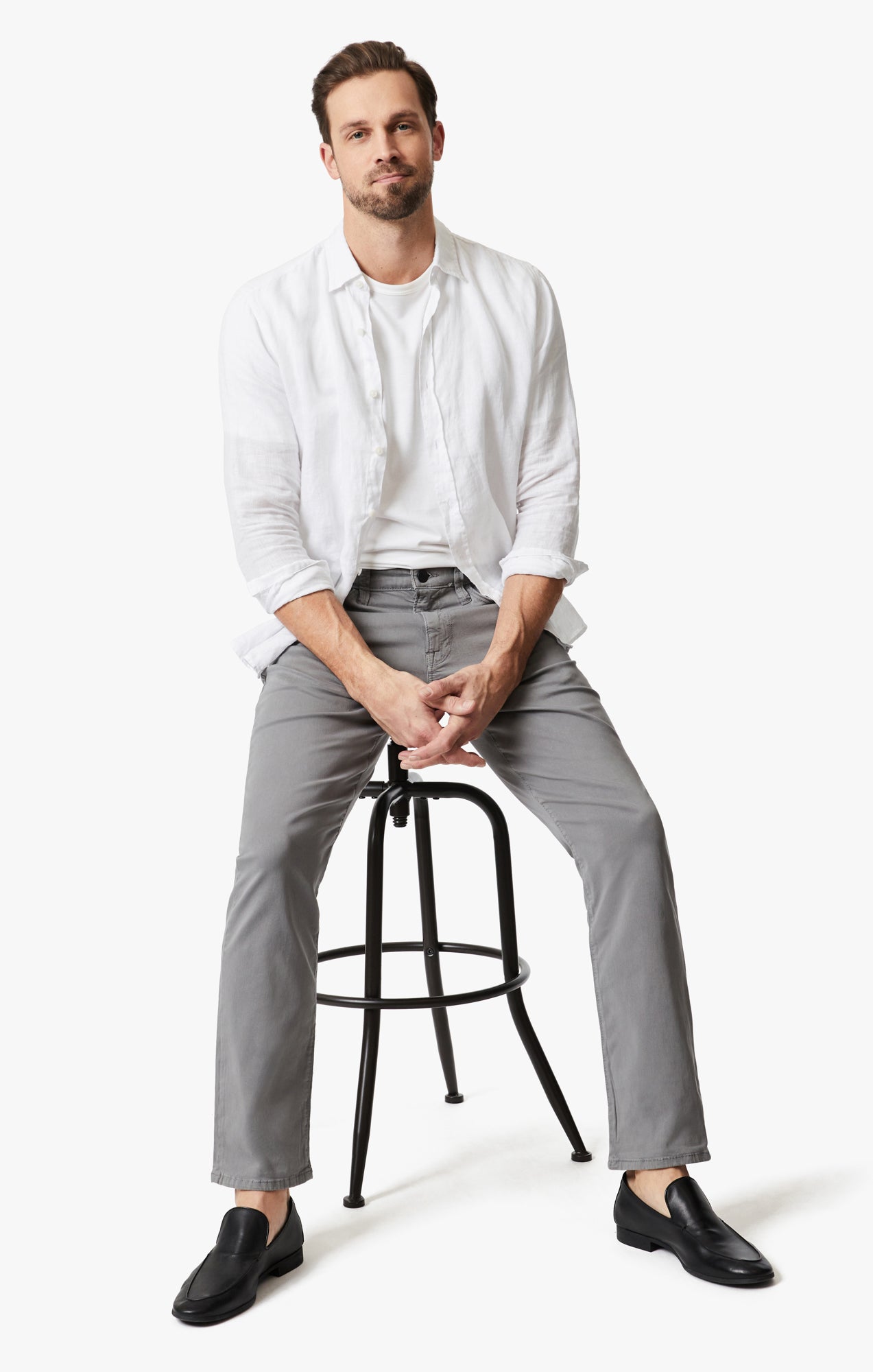 Charisma Relaxed Straight Pants in Shark Twill