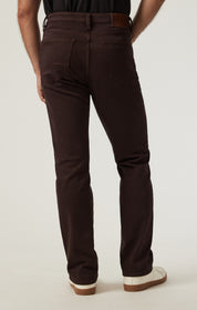 Charisma Relaxed Straight Pants in Burgundy Diagonal