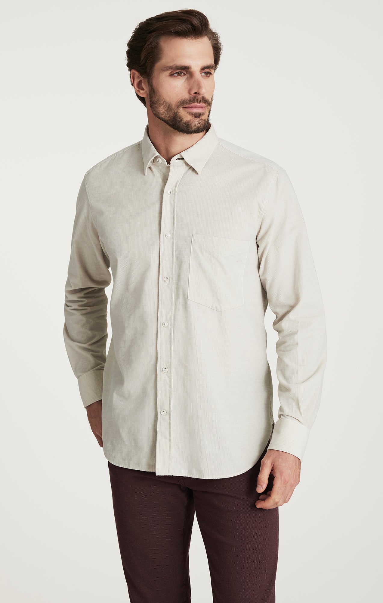 Corduroy Pocket Shirt in Beige