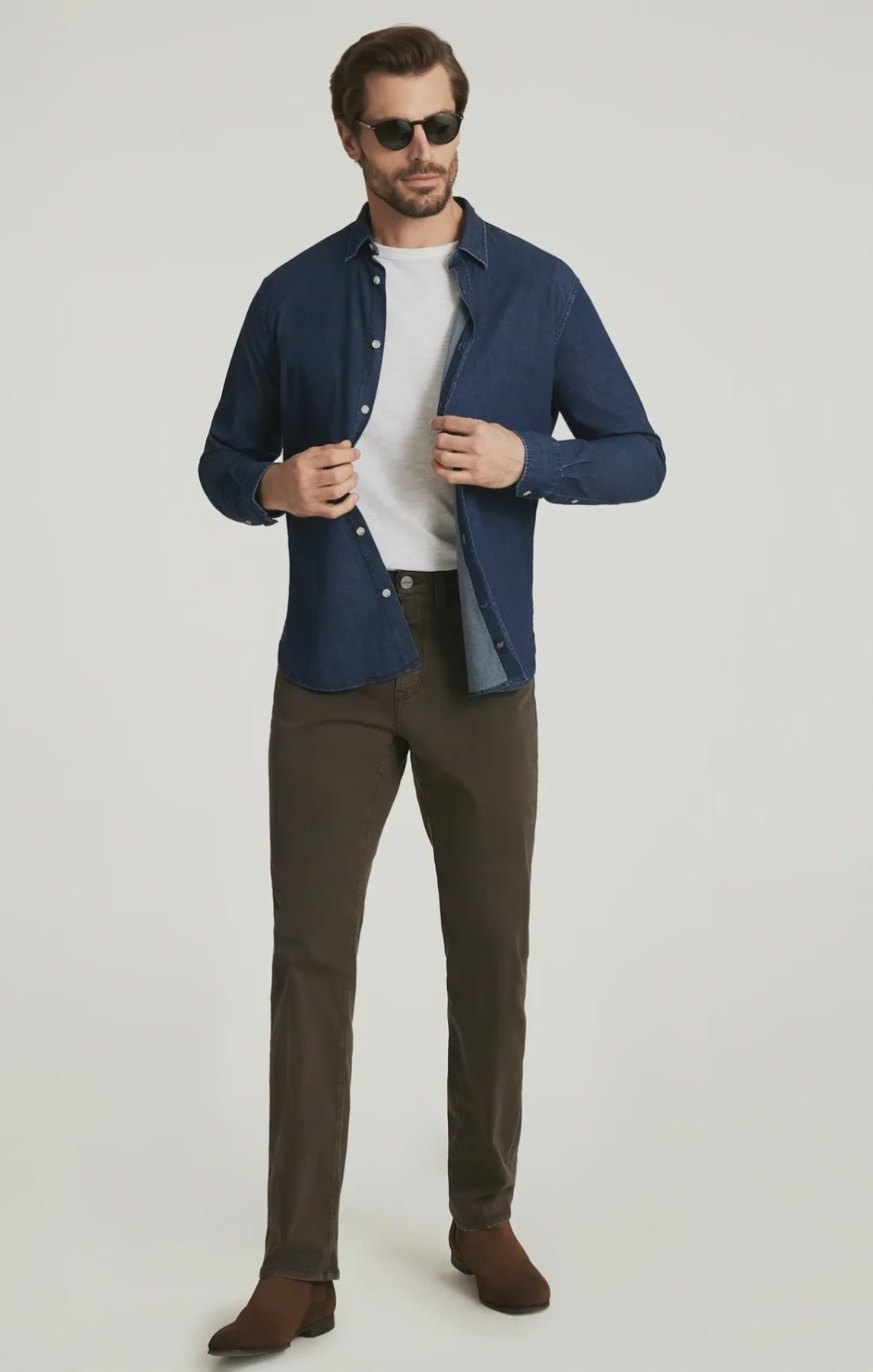 Charisma Relaxed Straight Pants in Cactus Green Twill