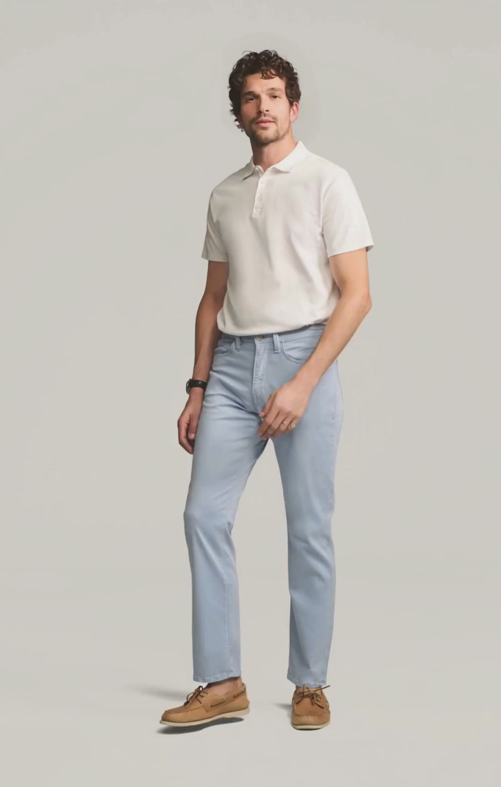 Charisma Relaxed Straight Pants in Sky Twill