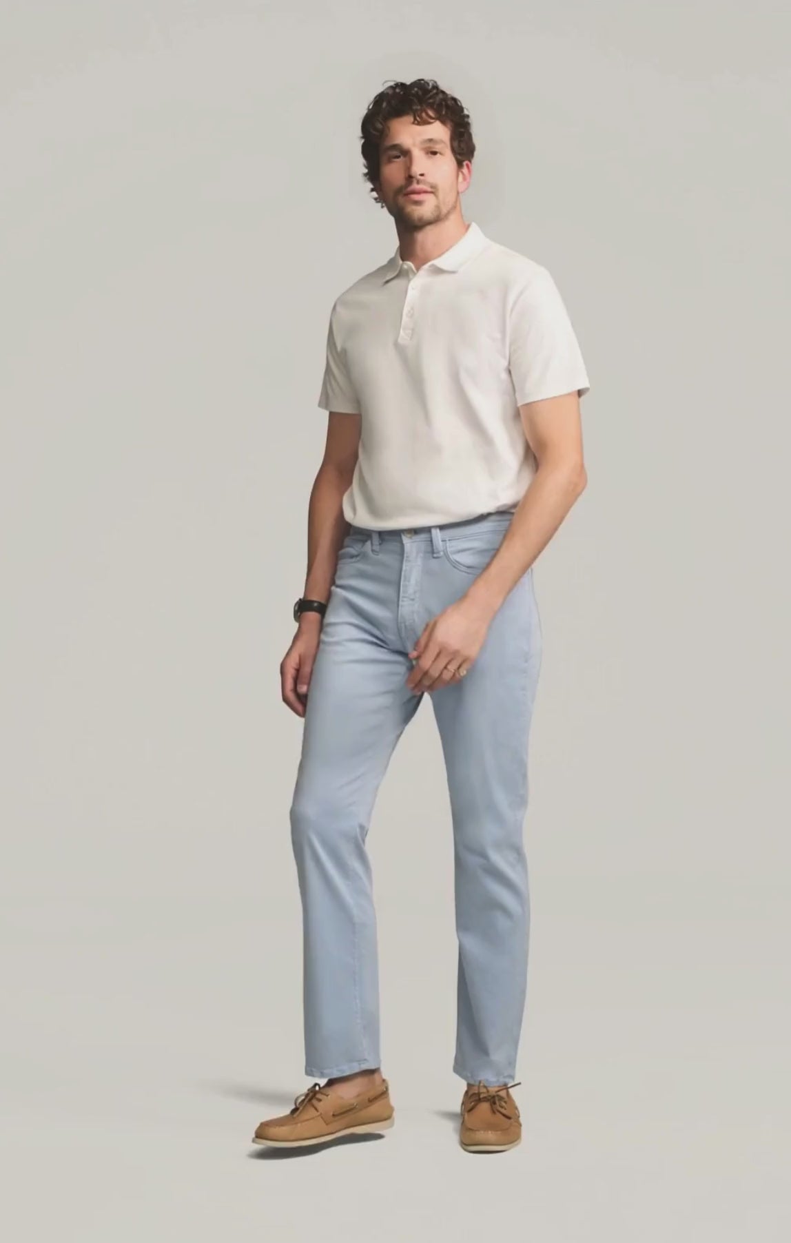 Charisma Relaxed Straight Pants in Sky Twill