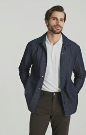 Denim Quilted Overshirt In Rinse