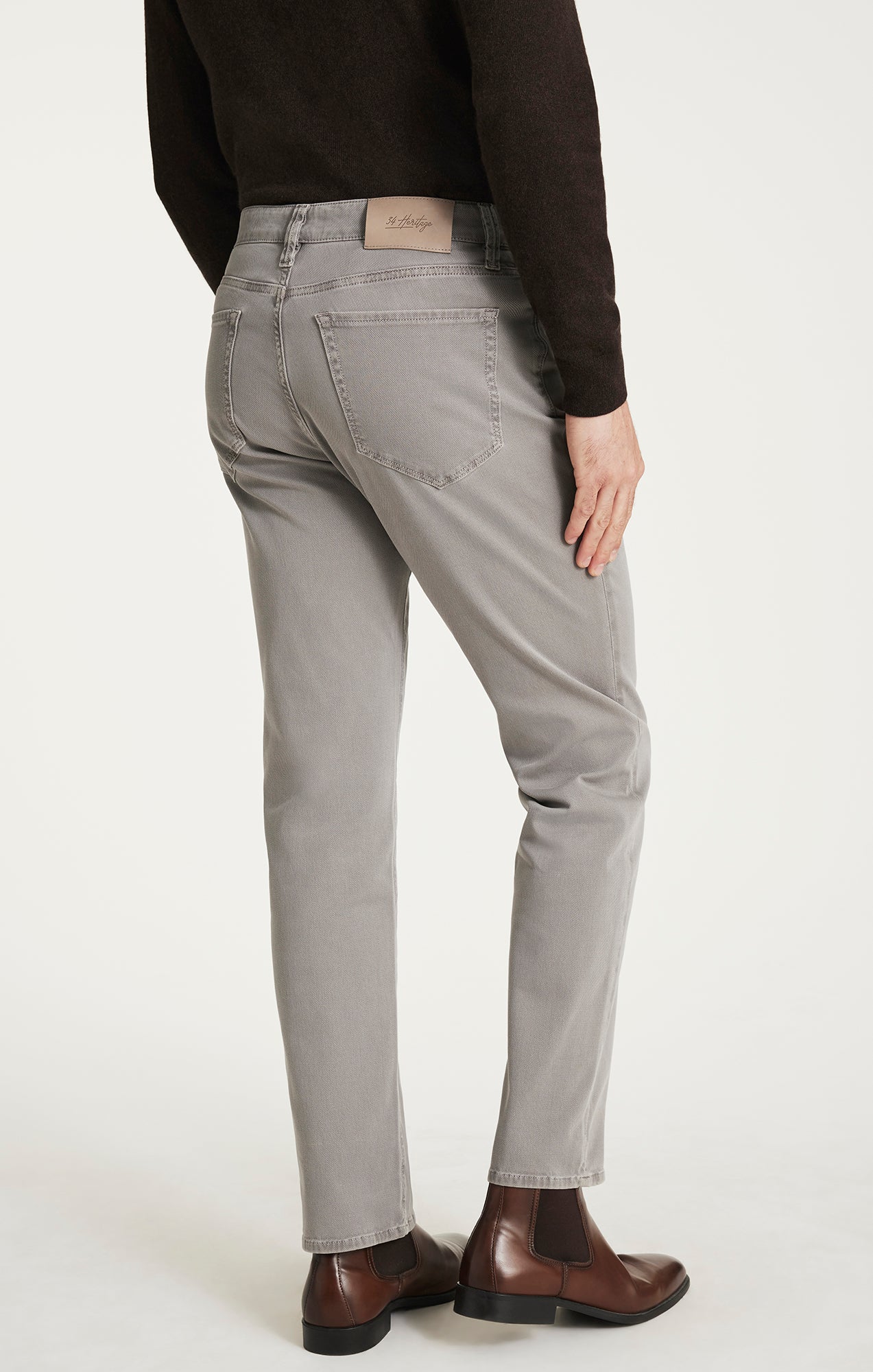 Charisma Relaxed Straight Pants in Grey Honeycomb