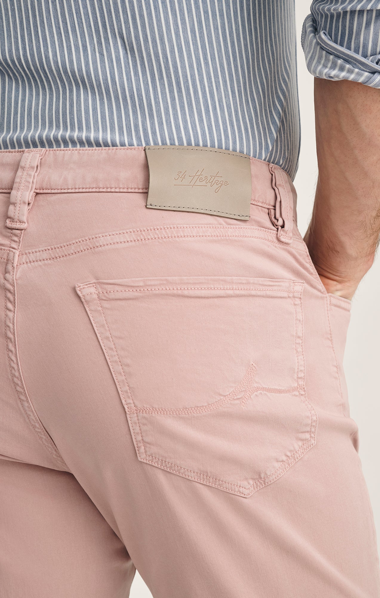 Charisma Relaxed Straight Pants In Pink Twill