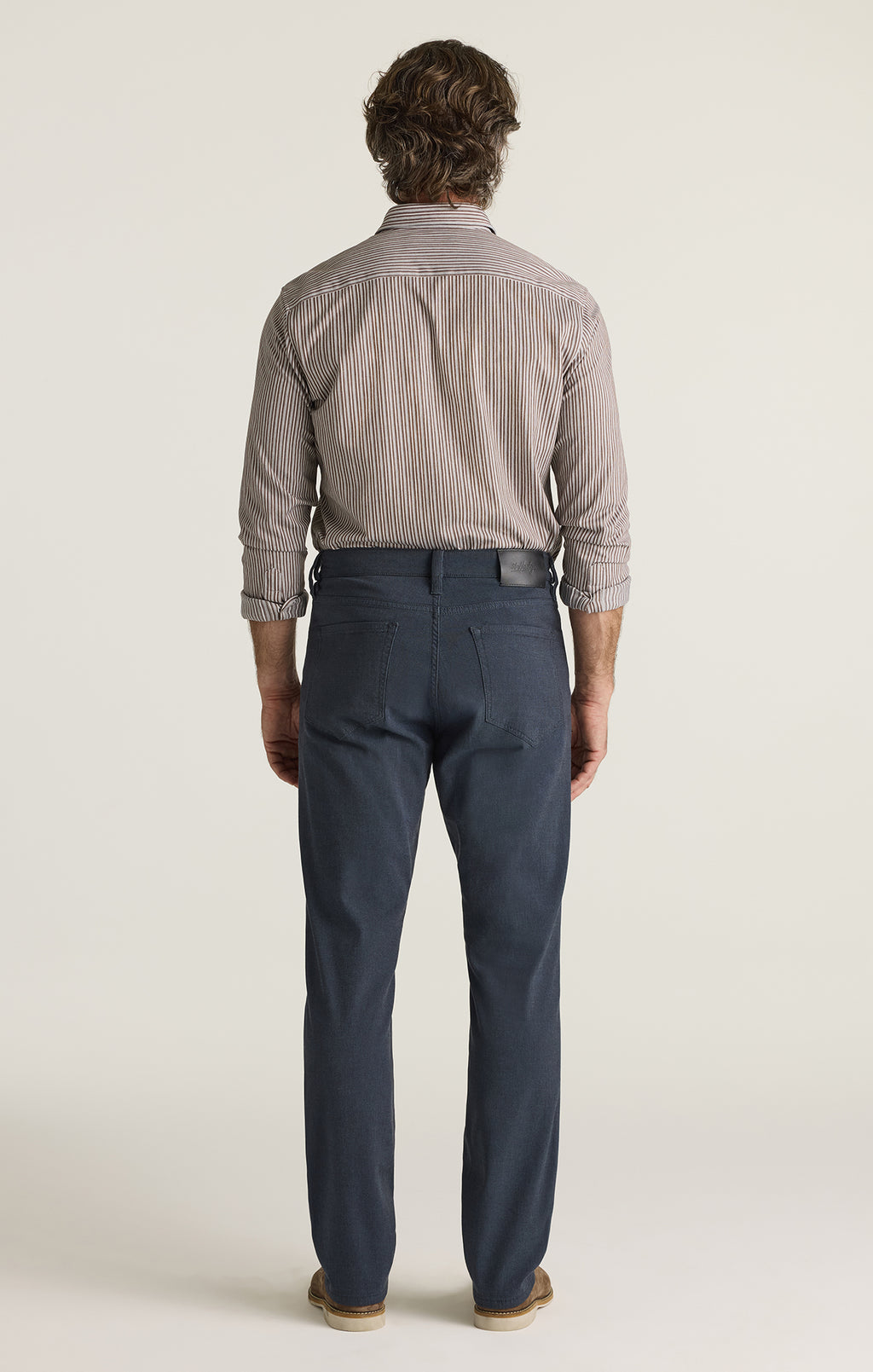 Charisma Relaxed Straight Pants in Navy Herringbone