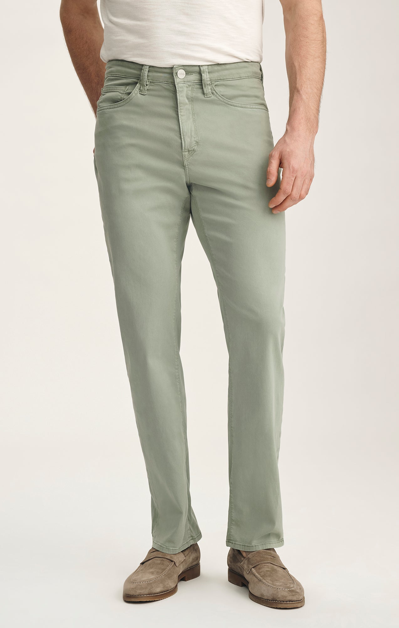 Charisma Relaxed Straight Pants In Iceberg Green Twill