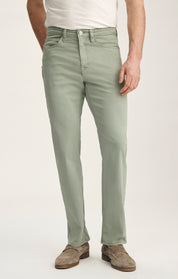 Charisma Relaxed Straight Pants In Iceberg Green Twill