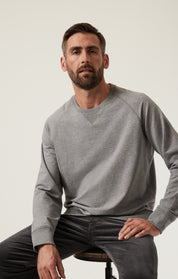 French Terry Crew Sweatshirt In Grey Melange