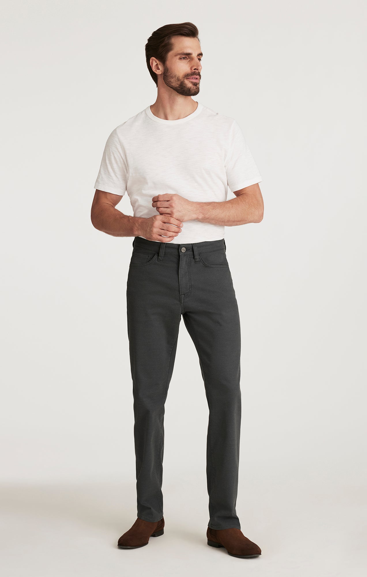 Charisma Relaxed Straight Pants in Iron Coolmax