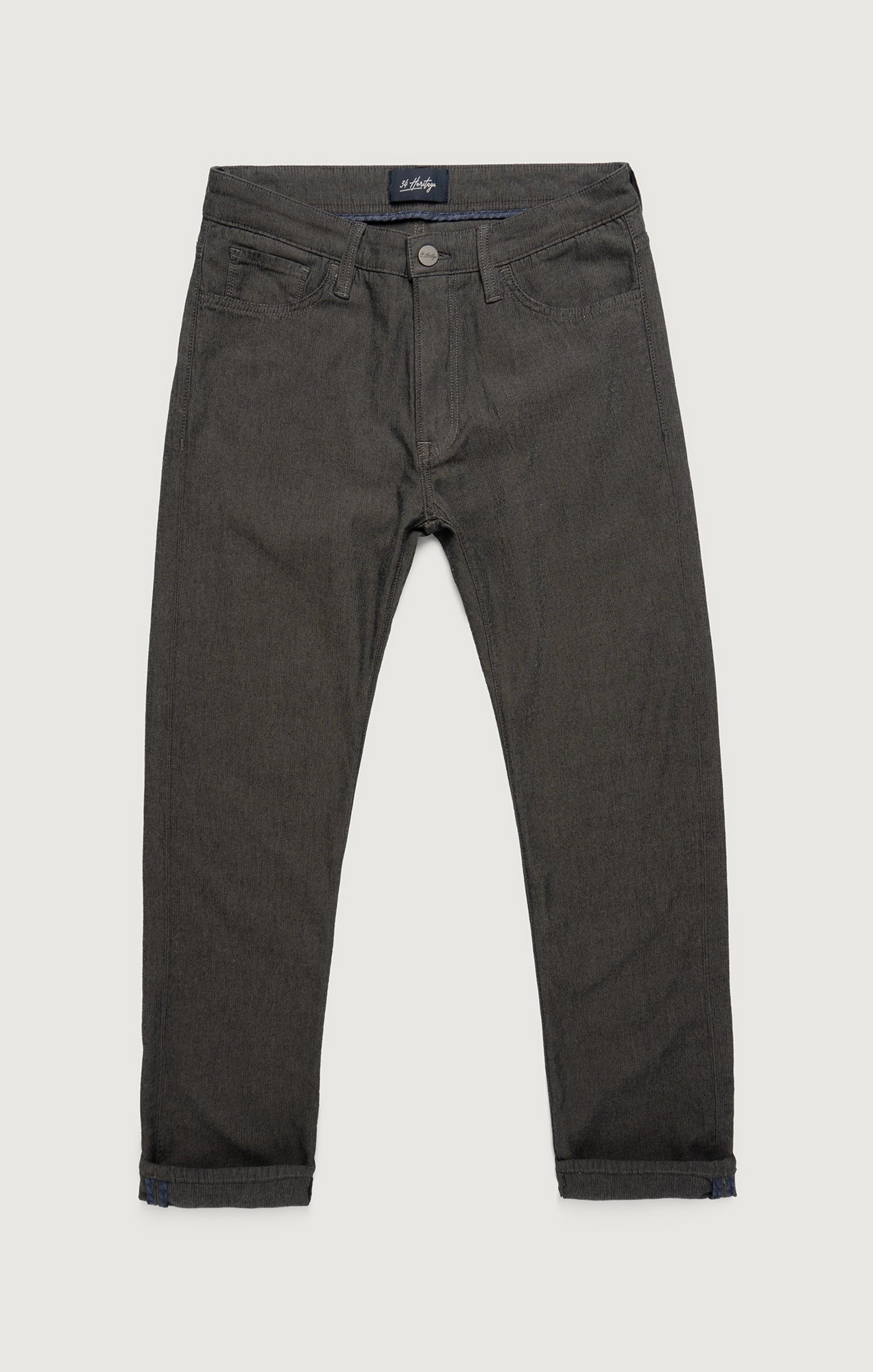 Charisma Relaxed Straight Pants in Grey Herringbone