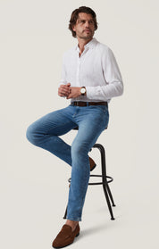 Charisma Relaxed Straight Jeans in Mid Brushed Organic Ultra