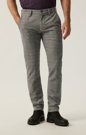 Verona Slim Leg Chino Pants in Taupe Elite Check