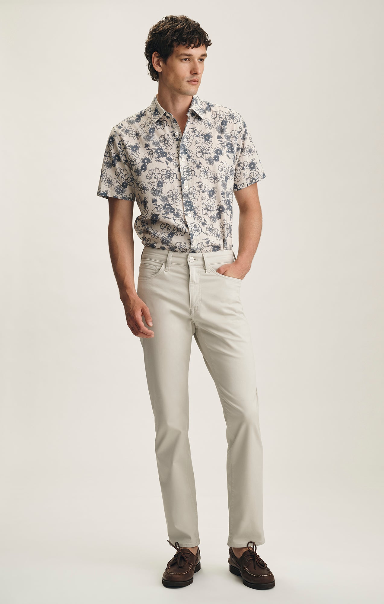 Charisma Relaxed Straight Pants In Bone Coolmax