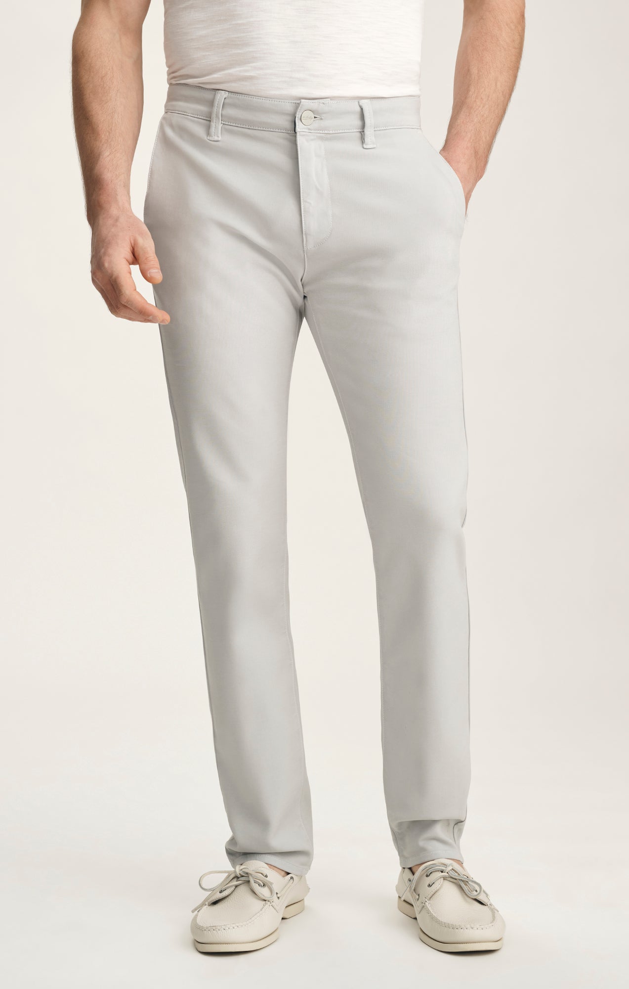 Verona Straight Leg Chino Pants In Ice Grey High Flyer