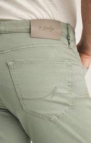 Charisma Relaxed Straight Pants In Iceberg Green Twill