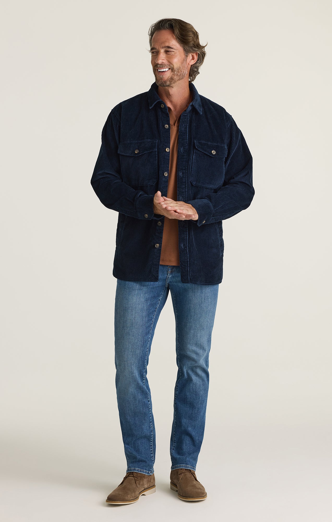 Corduroy Overshirt in Navy