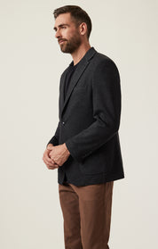 Matteo Heather Knit Blazer In Anthracite