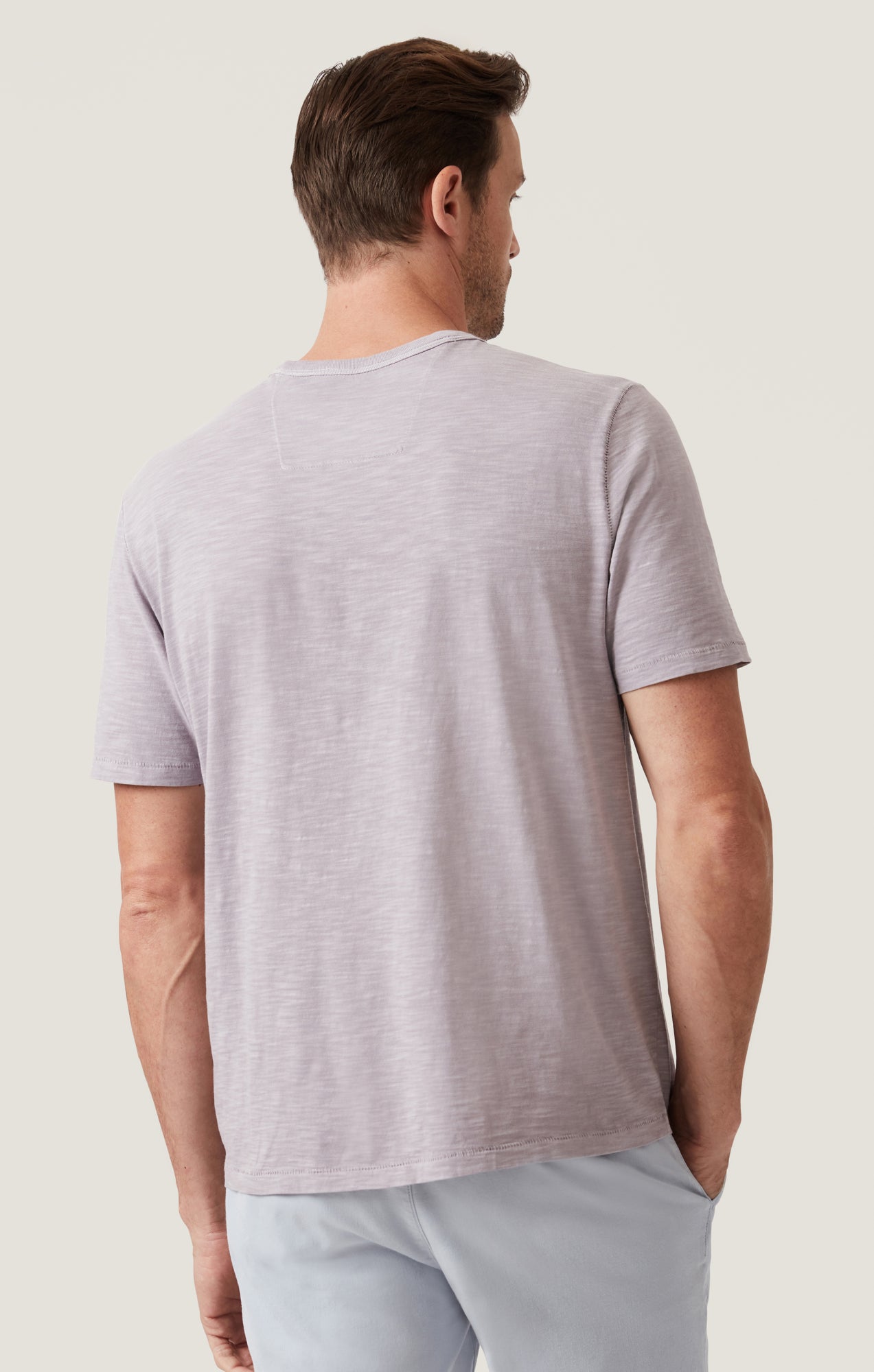 Slub Crew Neck T-Shirt in Lilac Dust