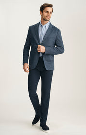 Matteo Melange Blazer In Navy