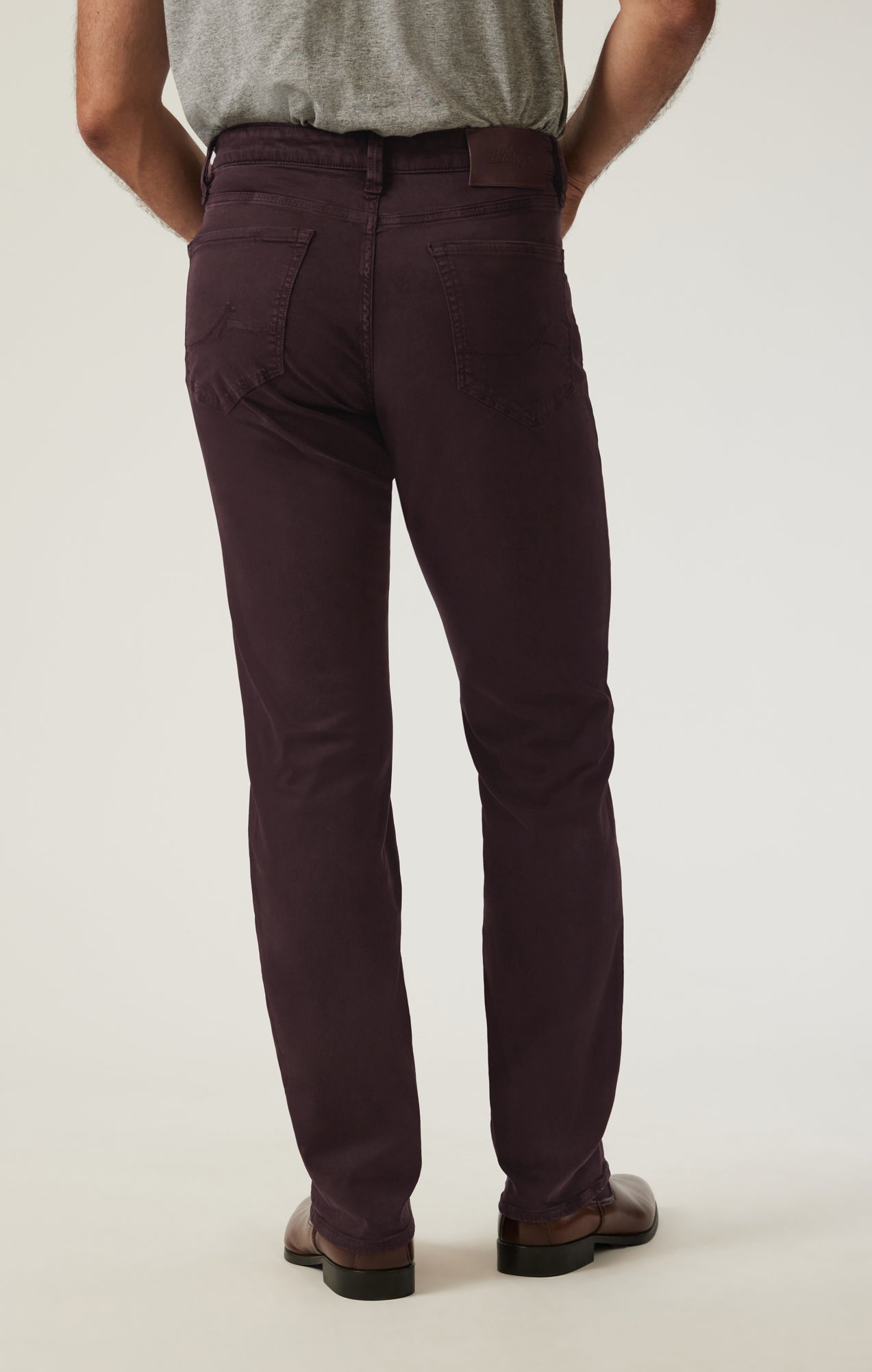 Charisma Relaxed Straight Pants in Burgundy Twill